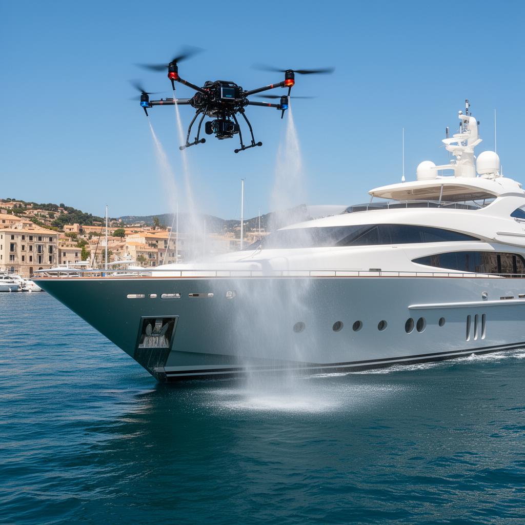 Lavaggio Imbarcazioni con Drone